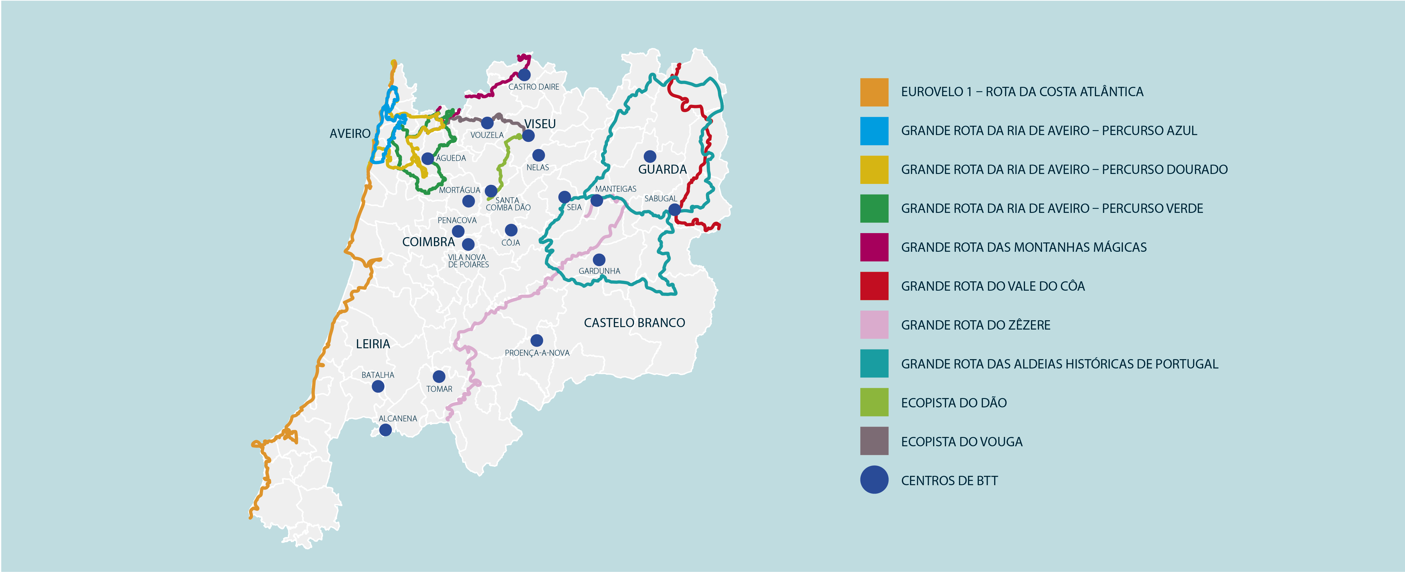 Mapa rotas âncora Centro